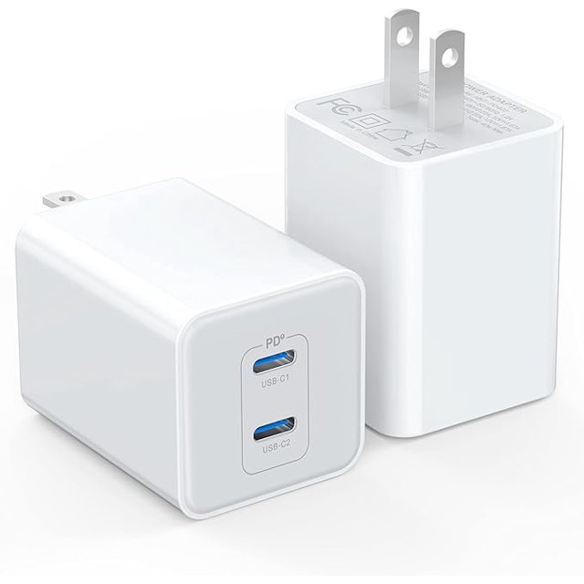 USB C Wall Charger 40W, 2 Pack Dual Port 20W PD 3.0 Type C Fast