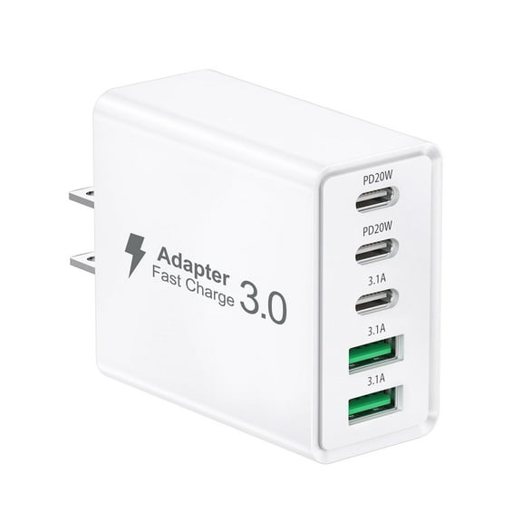 TAOHAI 20W USB C Wall Charger, 5-Port Fast Charging Adapter, PD3.0 Multiport Charger for iPhone & Samsung Galaxy