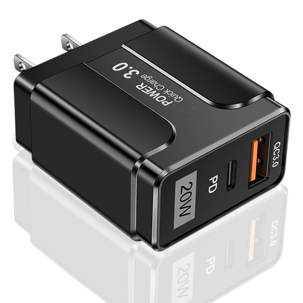 USB C Wall Charger Block 20W, 10-Pack Dual Port PD Power Delivery Fast Type C Charging Block Plug Adapter for iPhone 11/12/13/14/Pro Max, XS/XR/X, iPad, AirPods, Samsung Galaxy S23/S22/S21 (Black)