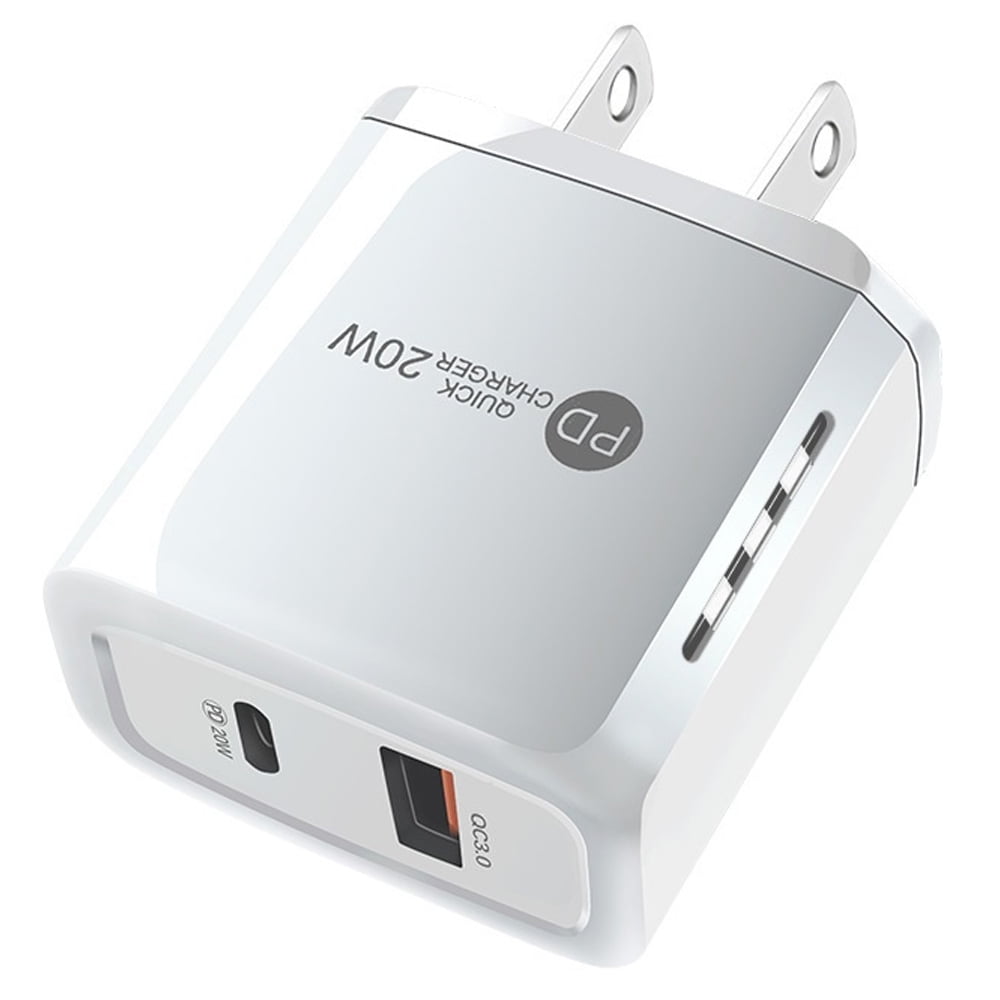 USB C Wall Charger Block 20W, 10-Pack Dual Port PD Power Delivery Fast Type C Charging Block Plug Adapter for iPhone 11/12/13/14/Pro Max, XS/XR/X, iPad Pro, AirPods Pro, Samsung Galaxy and More(White)