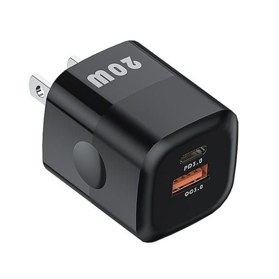 USB C Wall Charger Block 20W, Dual Port PD Power Delivery Fast Type C Charging Cube Plug Compatible with iPhone 11/12/13/14/15/Pro Max, XS/XR/X, iPad Pro, Samsung Galaxy S24/S23/S22/S21/S20 Ultra