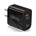 thumbnail image 1 of USB C Wall Charger Block 20W, Dual Port PD Power Delivery Fast Type C Charging Block Plug Adapter for iPhone 11/12/13/14/Pro Max, XS/XR/X, iPad Pro, AirPods Pro, Samsung Galaxy and More (Black), 1 of 3