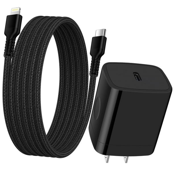 USB C Wall Charger Block,Lightning Cable 6ft FiveBox 1Pack 20W PD Type