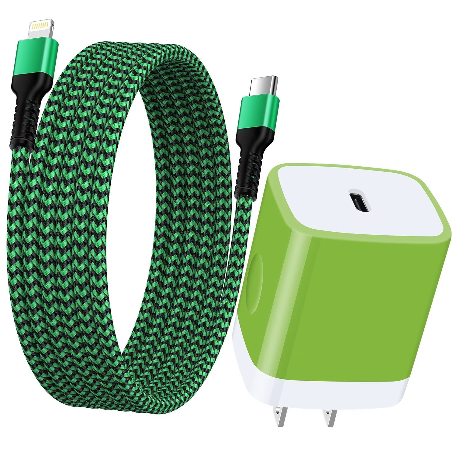 USB C Wall Charger Block,Lightning Cable 6ft FiveBox 1Pack 20W PD Type