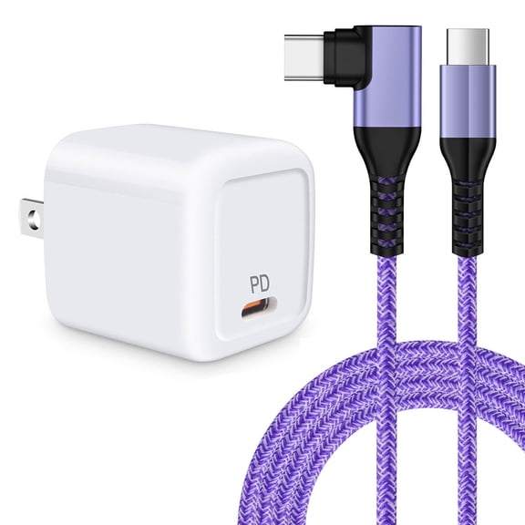 USB C Wall Charger Fast Charging, Hootek PD 20W Type C Charger Block with USB C to C Cable 6FT, USB C Wall Charger Adapter Plug USB C Brick Charger Phone Charger Comtiable for iPhone, Samsung, Purple