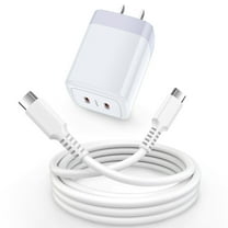 USB C Wall Charger, Hootek 40W Type C Charger Block with 6FT Charging Cable, Dual Port USB C to C Cable Cord Charger Adapter USB C Brick Type C Fast Charging Block, White