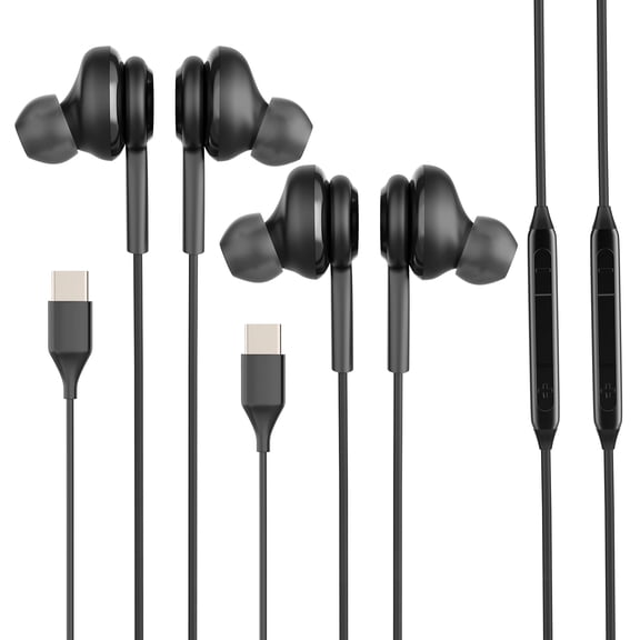 USB C Wired Headphone Type With Microphone School DAC in Earbud Chromebook Computer Earphone(2pack)Compatible for Samsung for Apple iPhone15 Pro Max Plus for iPad 10、Air4/5、Mini Galaxy Pixel