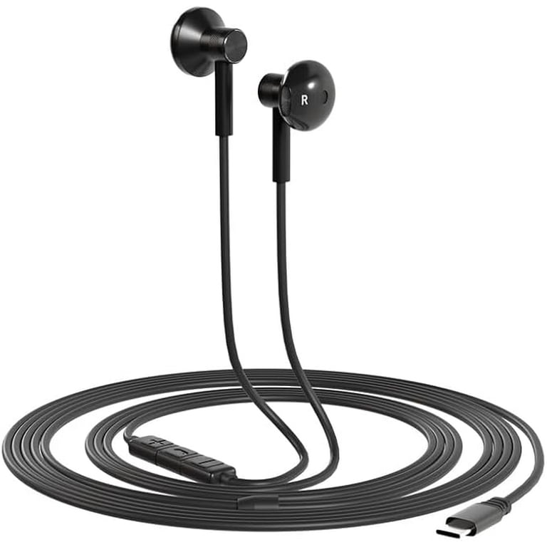 USB C Wired Headphones with Microphone, In-Ear Stereo Earphones