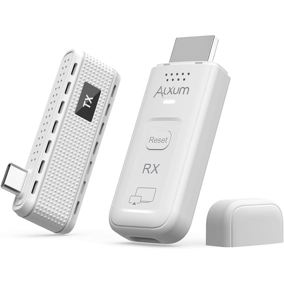 USB-C Wireless HDMI Transmitter & Receiver, 2-in-1 Kit: Plug & Play & AirPlay/Miracast Casting, 165ft/50m, 4K Decode 1080P@60Hz Output, 5G+2.4G for Laptop/Phone/Tablet to Monitor/Projector/TV