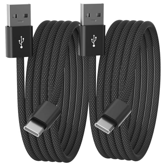 USB-C Woven CarPlay Cable for iPhone 17 Pro Max/16e/15/iPad Pro, 3.3ft USB A to USB C Cable for Car Play Data Transfer Car Audio Android-Auto Cord for Galaxy S25/S24/S23/S22, Black, 2-Pack