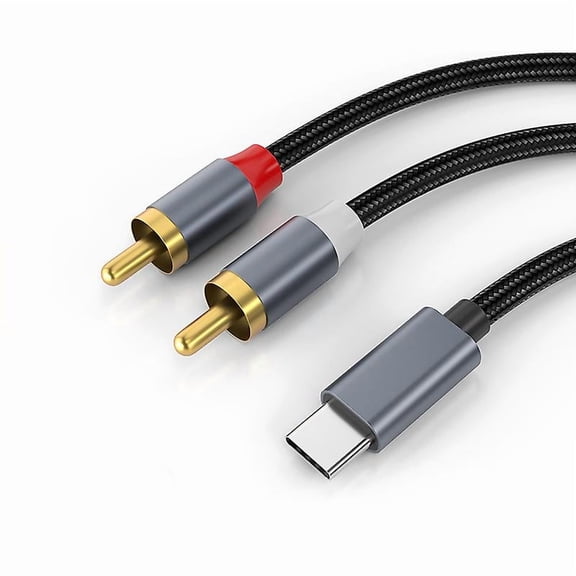 USB-C till 2x RCA stereo ljudkabel
