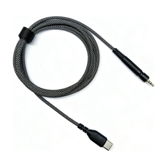 USB C to 2.5 mm Headset Cable, Braided Replacement Cord, 150 cm/59 inch Connection for Gaming Voice Chat, Home Listening, Work Calls