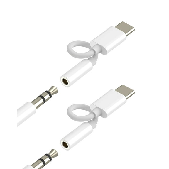 USB C to 3.5mm Audio Adapter(2Pack)for Apple Aux Headphone Jack Dongle Type C Cable DAC Charger cord for iPhone 16 15 Pro Max Compatible for Samsung Galaxy S25 for iPad Wired Earphones Car Connector