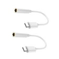 thumbnail image 1 of LEORX USBC to 3.5mm Audio Adapter with Reversible Type C Connector for Phone White Plastic, 1 of 5