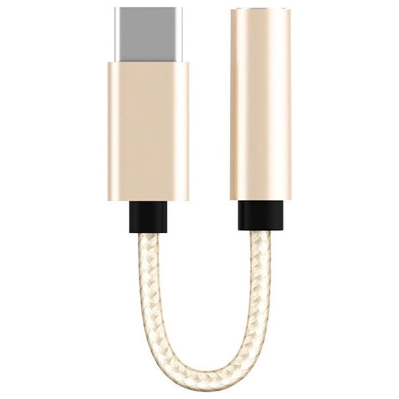 USB-C to 3.5 mm Headphone Adapter, Audio Cable Stereo Adapter, Built-in DAC, Nylon Braid, Stereo Audio Cable for Home, Phones & Tablets