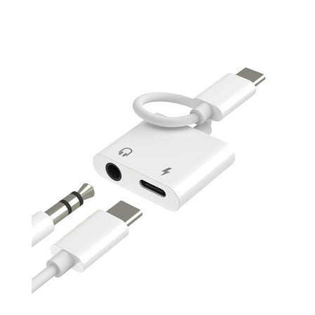 USB C to 3.5mm Headphone Jack Adapter(2 in 1)Type C cord DAC Audio Charger Aux Dongle for Apple Charging Cable Connector for iPhone 16 15 Pro Max Compatible for Samsung Splitter for iPad Accessories