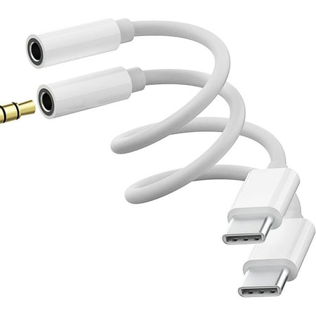USB-C to 3.5mm Adapter Dongle DAC Headphone Audio Cable Splitter(2 Pack) for Apple iPhone15 Pro Max iPad AUX Type C Jack Cord Connector