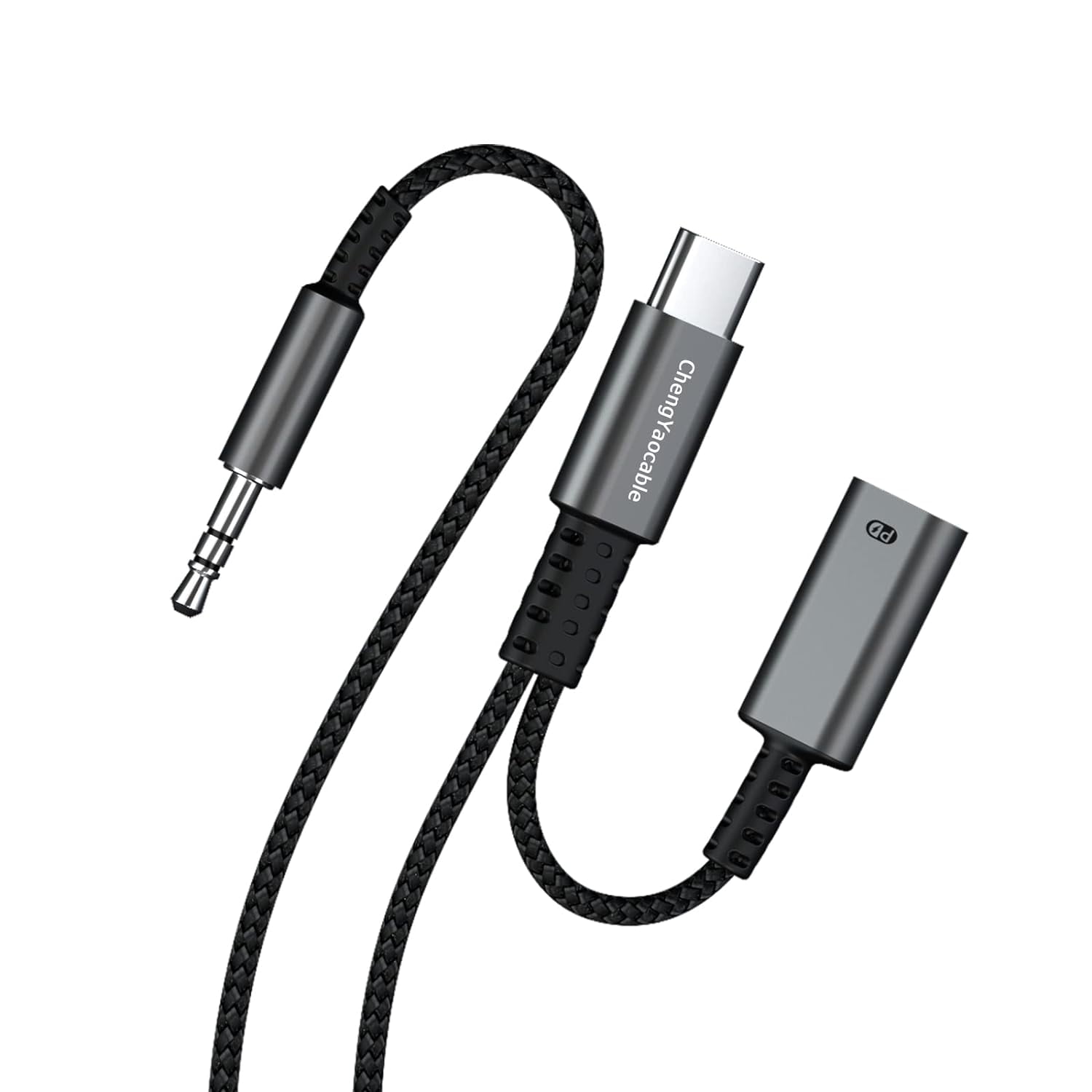 USB C to 3.5mm Aux Cord for Car with Charging 4FT,2in1 USBC to