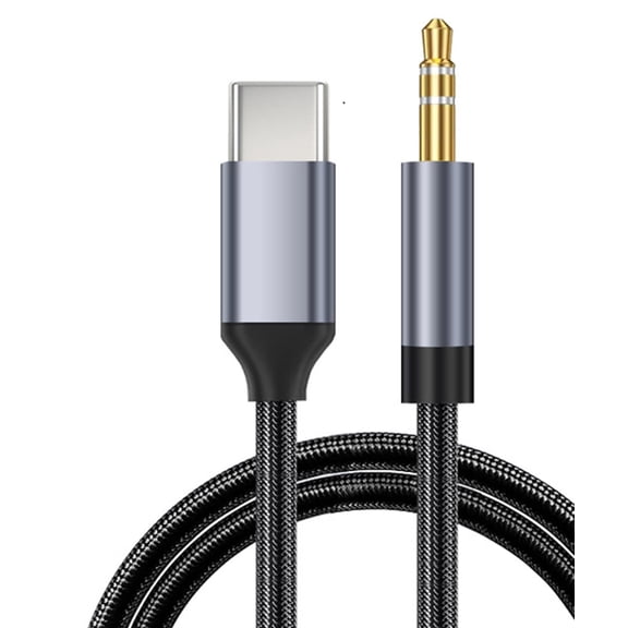 USB-C to 3.5mm Auxiliary Audio Cable 5FT Universal Compartible Nylon Braid Heavy Duty (Not Support Microphone)