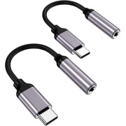 USB-C to 3.5mm Headphone Jack Adapter 2-Pack, Compatible with Pixel 4/3/2 XL, Samsung Galaxy S21/S20/Note 20/10, iPad Pro