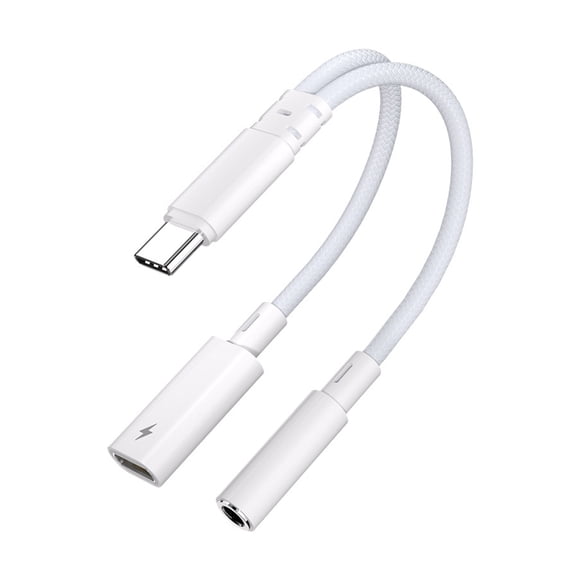 USB C to 3.5mm Port USB C Splitter Addapter Charging Cord Wire 2 In 1 Designing