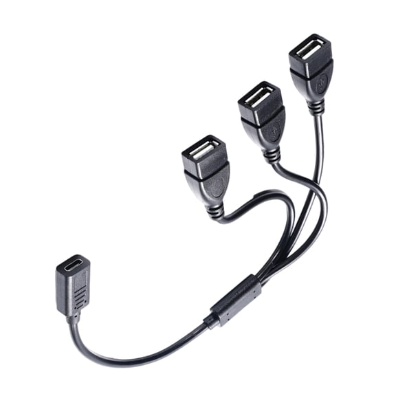 USB C to 3 Port USB2.0 Hubs Splitter for Simultaneous Charging and Data Transfer at 180Mbps Supporting Mobile Devices Laptops