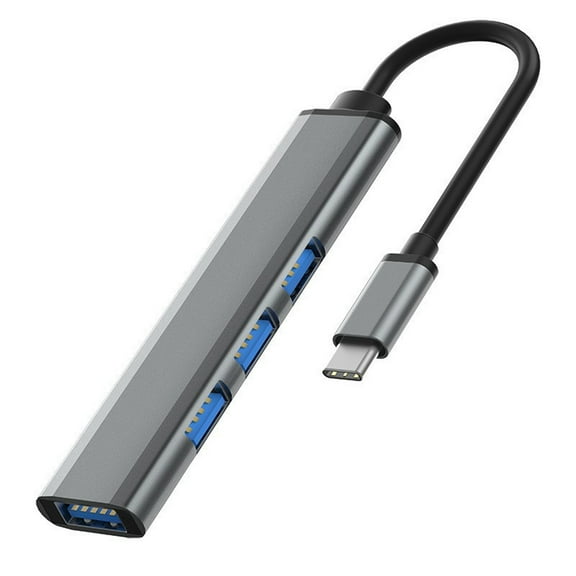 USB-C to 4-Port USB 3.0 Hub - High-Speed 5Gbps Data Transfer, Plug & Play, Compact for Laptop/Tablet Expansion