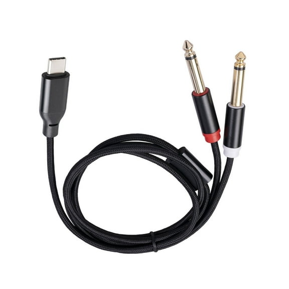 USB C to 6.35mm 1/4inch TRS Cable Digital Chip for Mobilephone, Tablets, Laptops