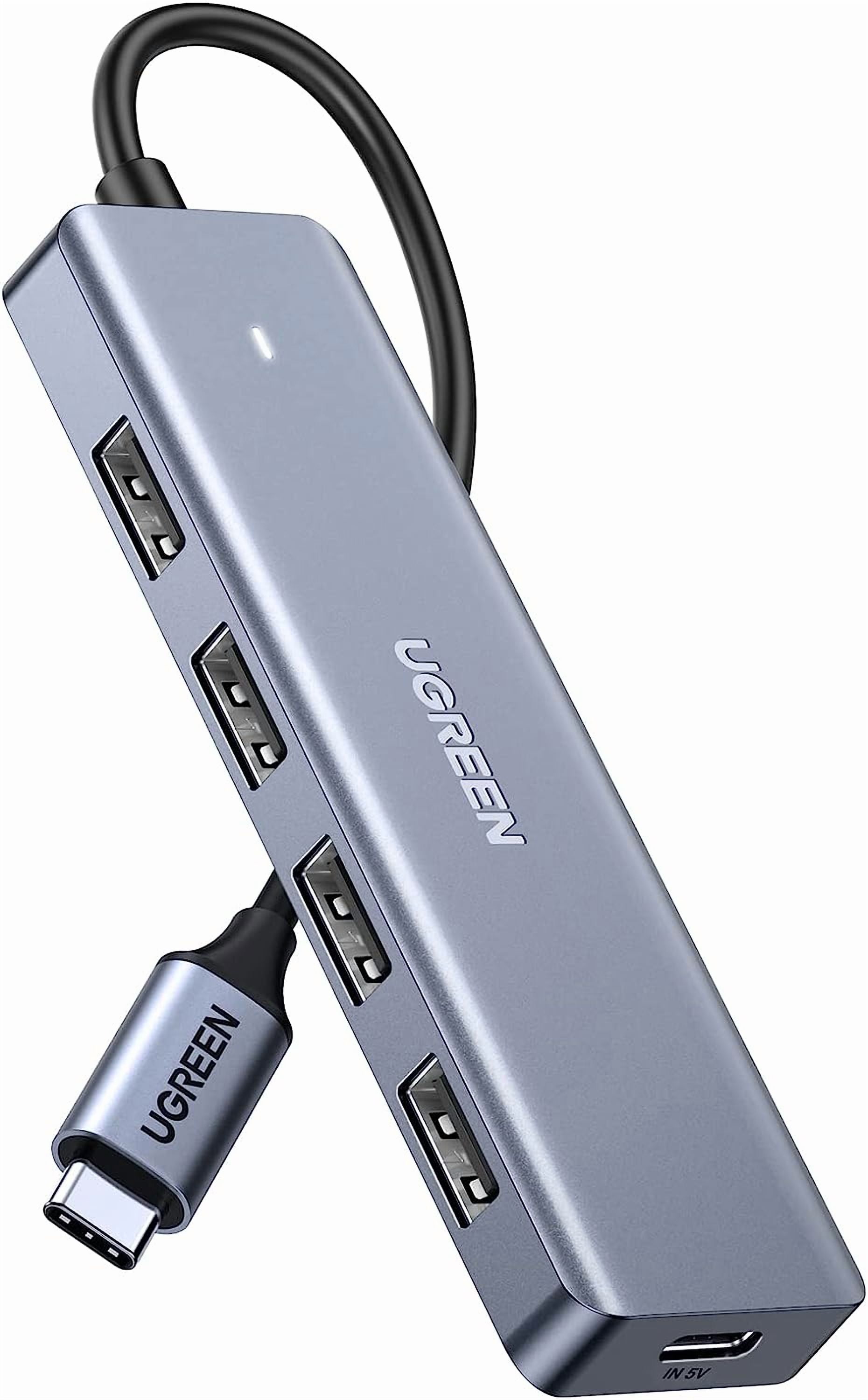 USB C to A Hub with 4 3.0 for Laptop, MacBook Pro/Air, Mac mini M4, iMac, iPad Pro, Chromebook, Dell XPS, Galaxy S23, and More, 0.5FT