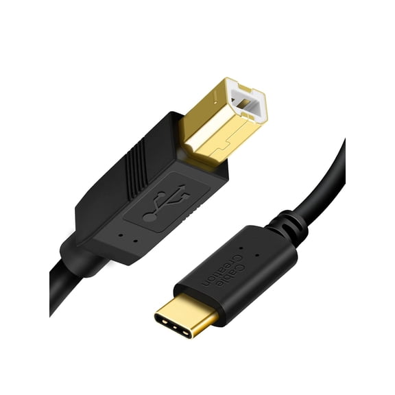 USB C to B Printer & Scanner Cable - 10FT, MIDI Cable for Yamaha & Casio Digital Pianos, DJ Controllers - 3M Black