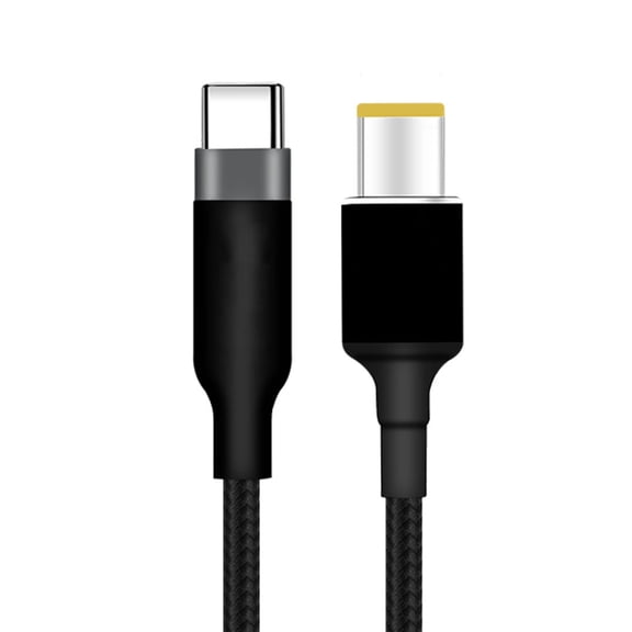 USB C to Big Square Plug Connection Cable 100W Power Cord Braided Wire for Notebook Charging Adapter