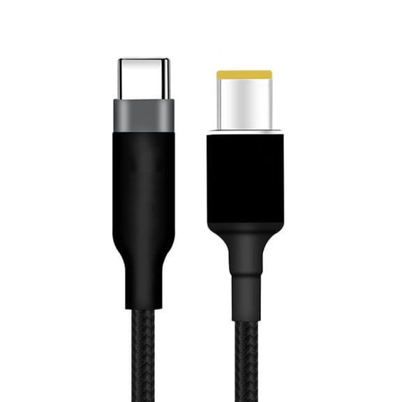 USB C to Big Square Plug Connection Cable 100W Power Cord Braided Wire for Notebook Charging Adapter