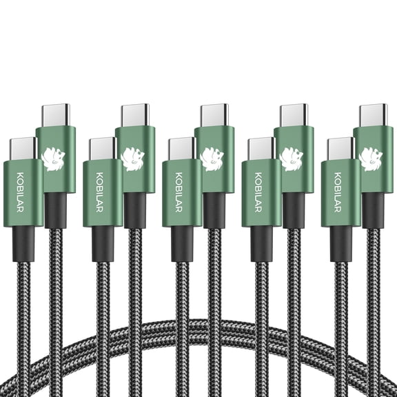 KOBILAR 240W Type C to Type C Fast Charging Cable - for iPhone 16, MacBook Pro, iPad Pro-5pack(1.5ft)