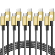 Kobilar USB C to C 240w cable,Type C Cord Compatible for iPhone 16 Series, MacBook, Galaxy S255pack-3.3ftgolden