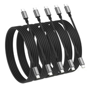 KOBILARUSB-C to USB-C Cable, 60W Fast Charging, 6.6ft, Aluminum Shell, 5-Pack,Grey
