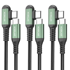 KOBILAR USB C to USB C Cable, Type C Charger Cord Right Angle, Fast Charger USB-C 90 Degree for iPhone 16 Samsung S25