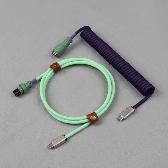 USB C to C Long Coiled Extension Cable with GX16 Aviator Detachable Connector for Mechanical Keyboard