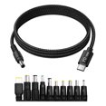 thumbnail image 1 of USB C to DC5521 5.5x2.1mm Adapter Cable 200cm 10 Adapter Tips PD100W for Wide Compatibility PD20V5A 100W, 1 of 9