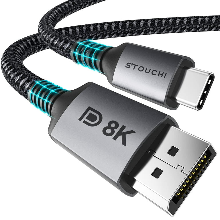 USB C to DisplayPort 1.4 8K Cable 2M/6.6Ft Thunderbolt 4/3 to DisplayPort  4K@144Hz/120Hz 5K@60Hz 2K@240Hz HBR3 