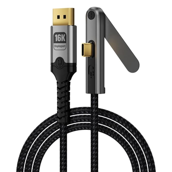 USB C to DisplayPort Cable DP2.1 80Gbps 16K 60Hz Braided Video Cable with Stand