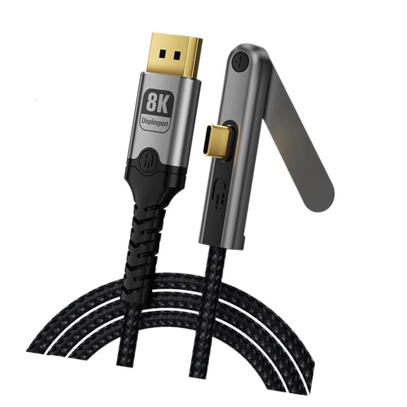 USB C to DisplayPort Cable with Folding Stand, Type C Video Cable for Monitor Viewing, Desk Display and Mobile Screen Sharing Use, 2m