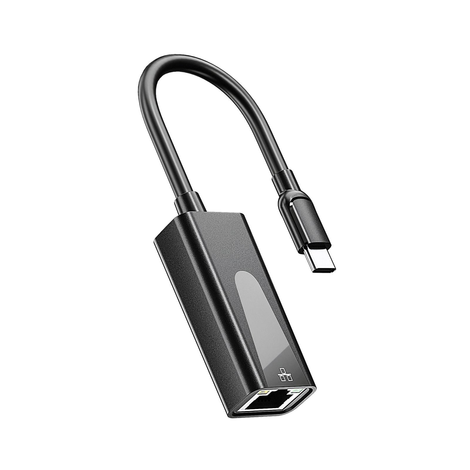 Xingdianfu USB naar Ethernet-adapter, Type-C naar Ethernet, 3-in-1 multifunctioneel, 10/100 Mbps LAN, 3,5 mm audio-aansluiting, USB-C laadstroom