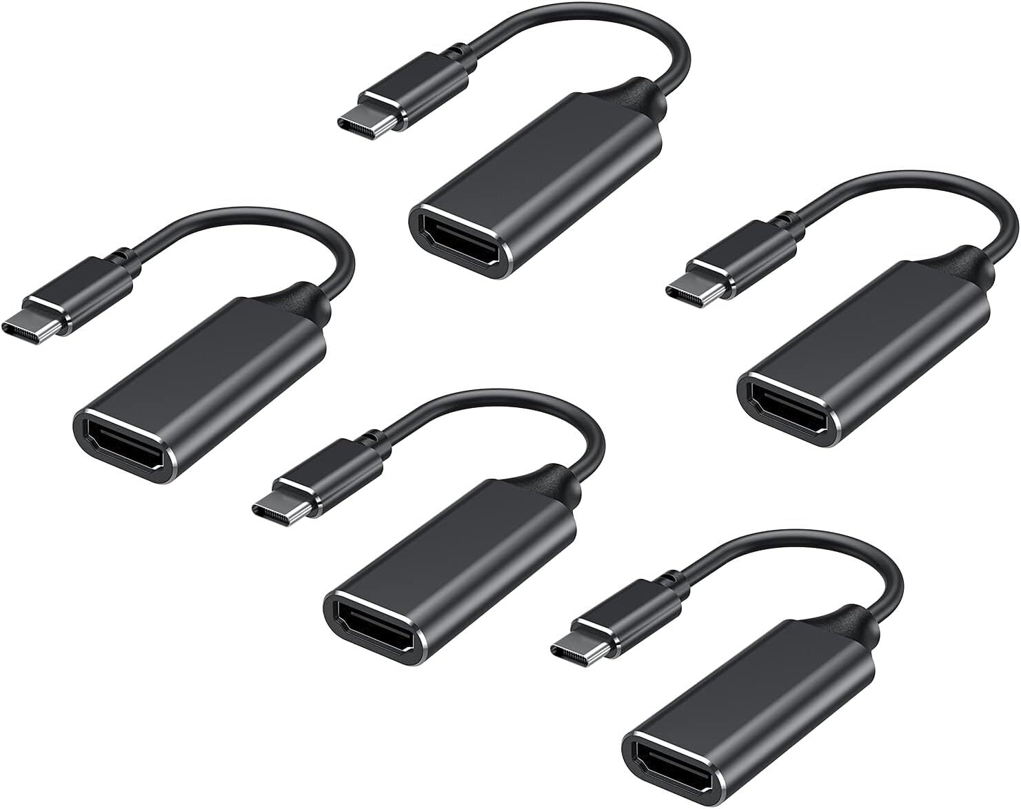 USB C to HDMI Adapter, 5 Pack 4K Type C to HDMI Adapter for jPhone 15 16 Pro Max, MacBook Pro/Air, Galaxy, Dell XPS, Pixelbook, iPad, iMac and More