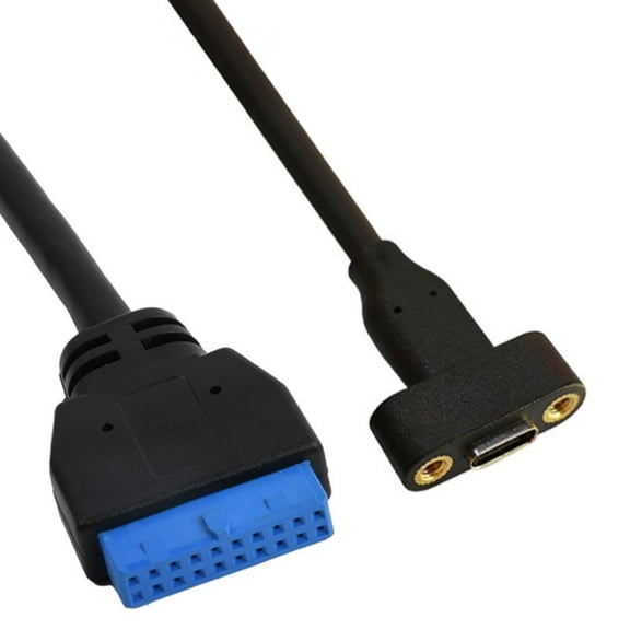 USB C to IDC20P Front Panel Header Female to Female Extension Cable 5Gbps Flexible Cable Replacement for PC Motherboards