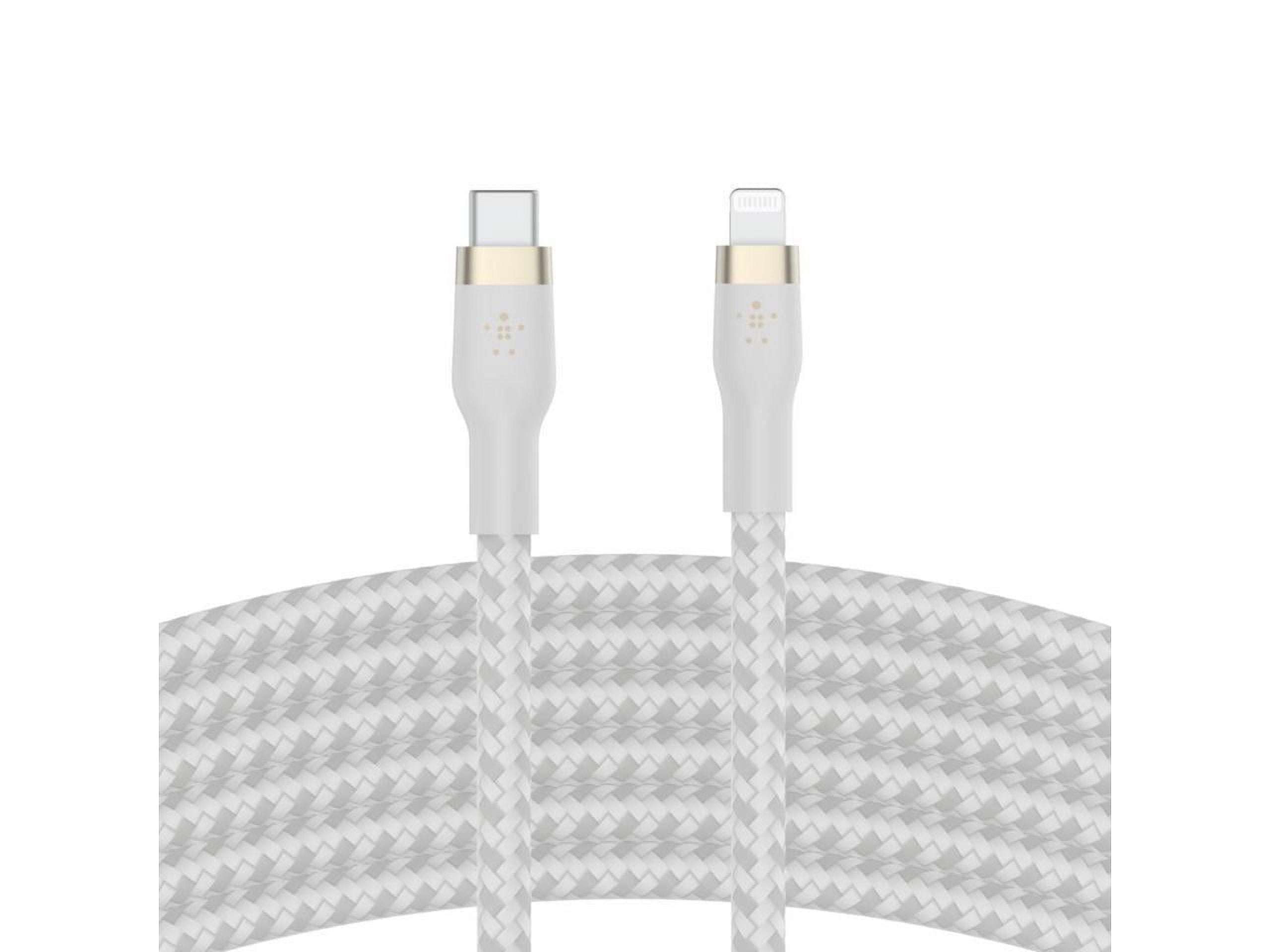Belkin BoostCharge Pro Flex Braided USB Type C to Lightning Cable (2M/6.6ft), MFi Certified 20W Fast Charging PD Power Delivery for iPhone 14, iPhone 13, 12, 11, Pro, Max, Mini, SE, iPad - White
