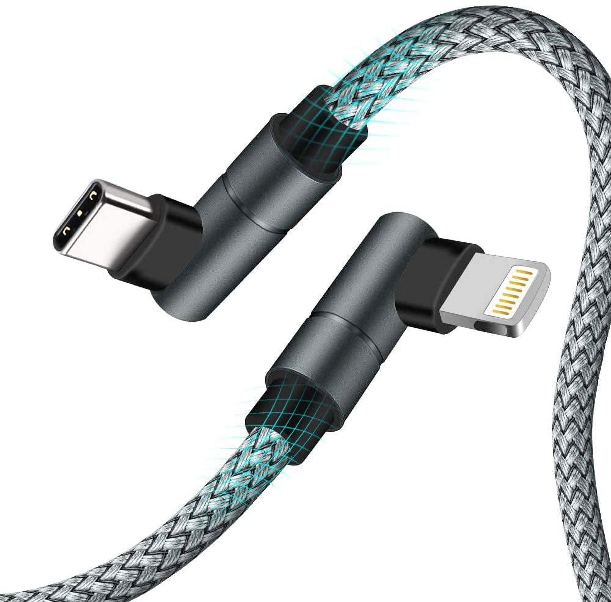 USB C to L Cable 6ft Fast Charging Cable 90 Degree Type C Charger Cord Compatible with iPhone 14 13 12 11(Gray)