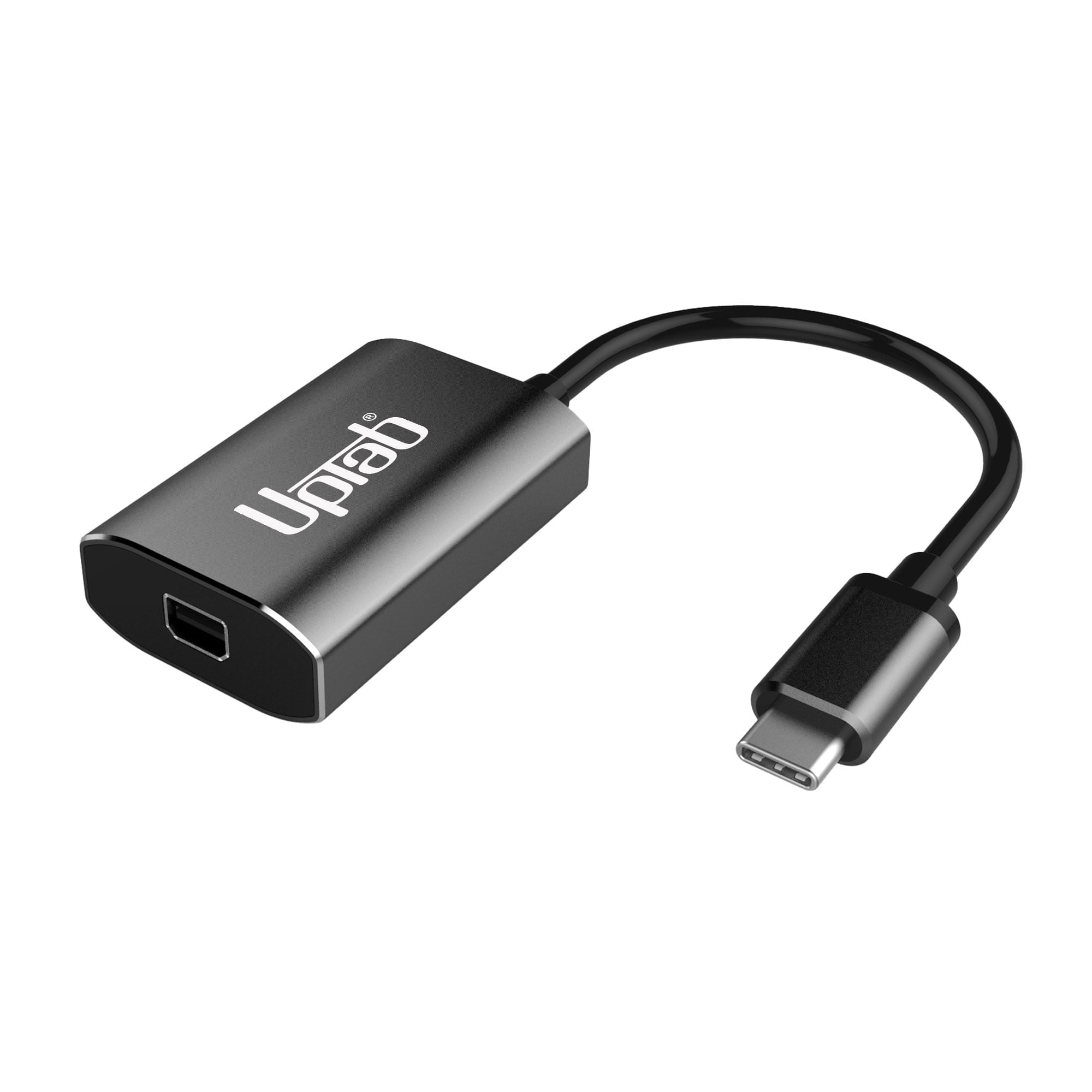 UPTab USB-C Thunderbolt 3 Male to Mini DisplayPort Male Cable with Power Port, Graphite