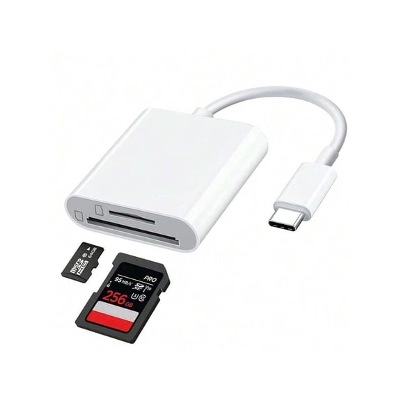 USB-C to SD Card Reader, Type-C SD & Micro SD Memory Card Adapter for iPhone 15/16, Laptops & Tablets