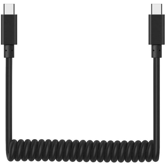 USB-C to TYPE-C Coiled Cable for Samsung Galaxy S24 FE - Fast Charger Cord Power Wire for Galaxy S24 FE