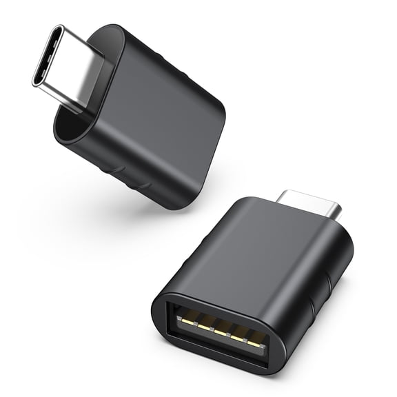 USB C to USB Adapter Pack of 2(Black)